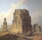 ROBERT, Hubert Triumphal Arch and Amphitheater at Orange (mk05) Spain oil painting reproduction